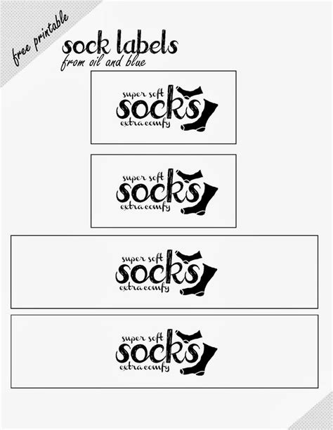 Free Printable Sock Label Template